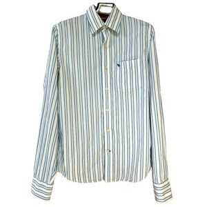 Abercrombie & Fitch Men's Striped Shirt Muscle Fit Button-Down Size Large